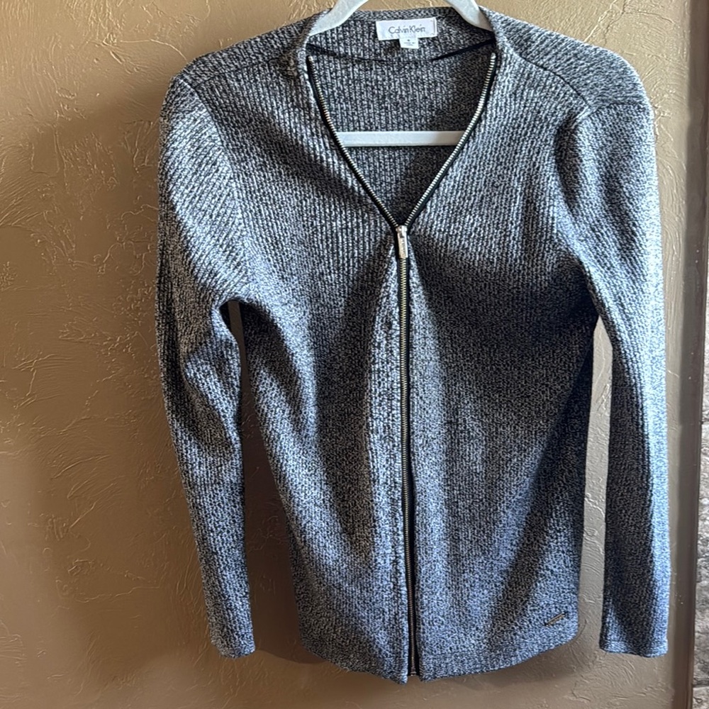Calvin Klein Charcoal Zip Cardigan